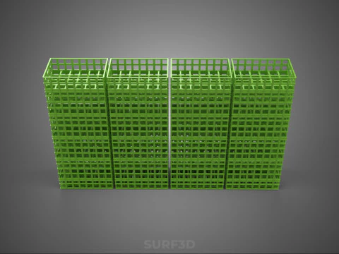 GREEN STACK STACKED PLASTIC CRATE BOX CONTAINER BASKET STORAGE 3D Model