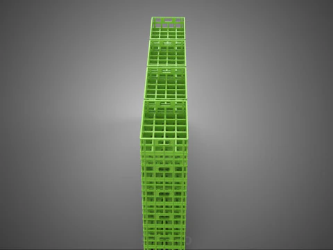 GREEN STACK STACKED PLASTIC CRATE BOX CONTAINER BASKET STORAGE 3D Model