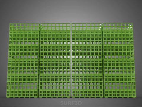 GREEN STACK STACKED PLASTIC CRATE BOX CONTAINER BASKET STORAGE 3D Model