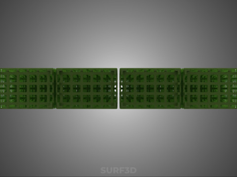 VERT PILE EMPILÉE CAISSE EN PLASTIQUE BOÎTE CONTENEUR PANIER DE STOCKAGE Modèle 3D