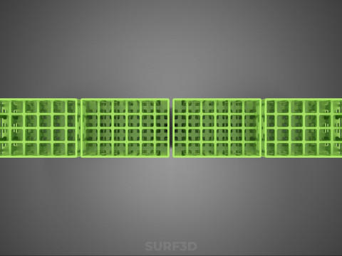 VERT PILE EMPILÉE CAISSE EN PLASTIQUE BOÎTE CONTENEUR PANIER DE STOCKAGE Modèle 3D