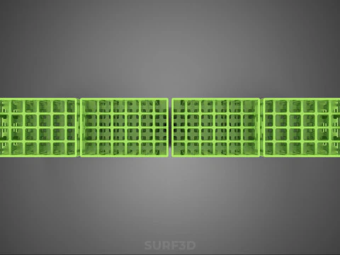 GREEN STACK STACKED PLASTIC CRATE BOX CONTAINER BASKET STORAGE 3D Model