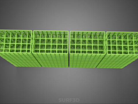 VERT PILE EMPILÉE CAISSE EN PLASTIQUE BOÎTE CONTENEUR PANIER DE STOCKAGE Modèle 3D