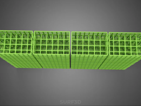 GREEN STACK STACKED PLASTIC CRATE BOX CONTAINER BASKET STORAGE 3D Model