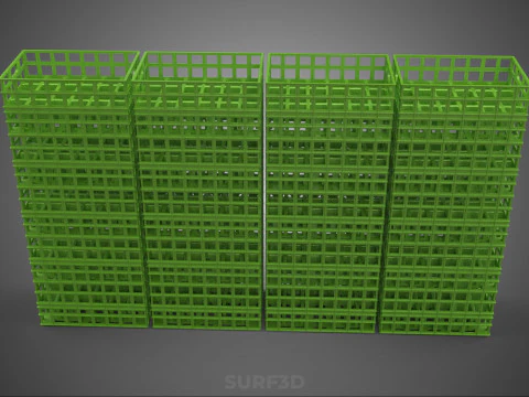 GREEN STACK STACKED PLASTIC CRATE BOX CONTAINER BASKET STORAGE 3D Model