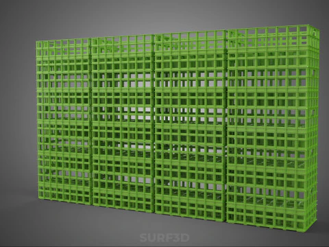 GREEN STACK STACKED PLASTIC CRATE BOX CONTAINER BASKET STORAGE 3D Model