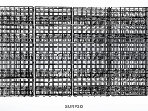 VERT PILE EMPILÉE CAISSE EN PLASTIQUE BOÎTE CONTENEUR PANIER DE STOCKAGE Modèle 3D