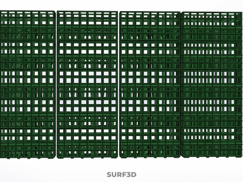 VERT PILE EMPILÉE CAISSE EN PLASTIQUE BOÎTE CONTENEUR PANIER DE STOCKAGE Modèle 3D