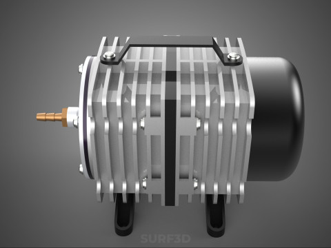 ELEKTROMAGNETYCZNA POMPA TLENU SPRĘŻARKA SILNIK DMUCHAWA AERATORA Model 3D