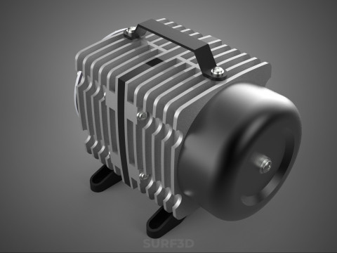 ELEKTROMAGNETYCZNA POMPA TLENU SPRĘŻARKA SILNIK DMUCHAWA AERATORA Model 3D