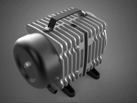 ELEKTROMAGNETYCZNA POMPA TLENU SPRĘŻARKA SILNIK DMUCHAWA AERATORA Model 3D