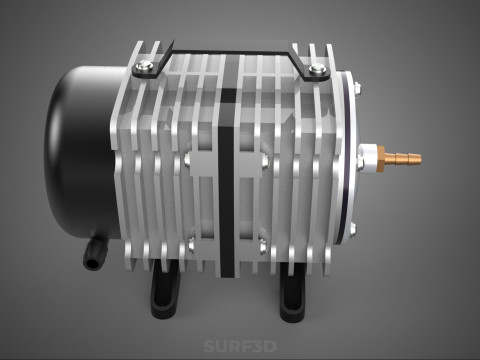 ELEKTROMAGNETYCZNA POMPA TLENU SPRĘŻARKA SILNIK DMUCHAWA AERATORA Model 3D