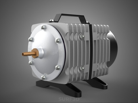 ELEKTROMAGNETYCZNA POMPA TLENU SPRĘŻARKA SILNIK DMUCHAWA AERATORA Model 3D