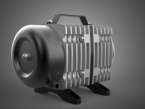 ELEKTROMAGNETYCZNA POMPA TLENU SPRĘŻARKA SILNIK DMUCHAWA AERATORA Model 3D