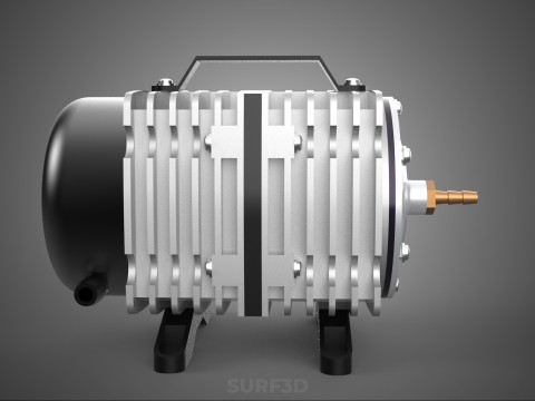 ELEKTROMAGNETYCZNA POMPA TLENU SPRĘŻARKA SILNIK DMUCHAWA AERATORA Model 3D