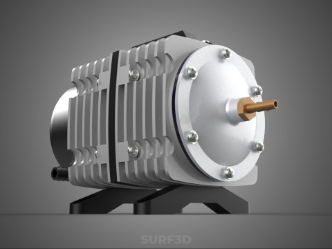 ELEKTROMAGNETYCZNA POMPA TLENU SPRĘŻARKA SILNIK DMUCHAWA AERATORA Model 3D