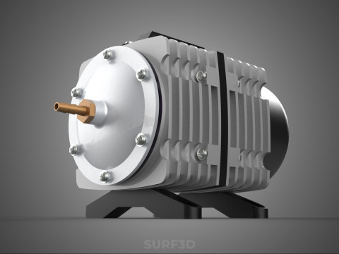 ELEKTROMAGNETYCZNA POMPA TLENU SPRĘŻARKA SILNIK DMUCHAWA AERATORA Model 3D