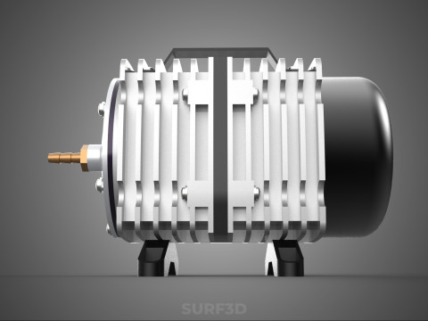 ELEKTROMAGNETYCZNA POMPA TLENU SPRĘŻARKA SILNIK DMUCHAWA AERATORA Model 3D