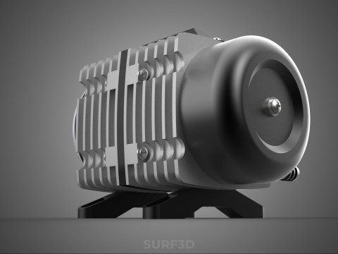 ELEKTROMAGNETYCZNA POMPA TLENU SPRĘŻARKA SILNIK DMUCHAWA AERATORA Model 3D