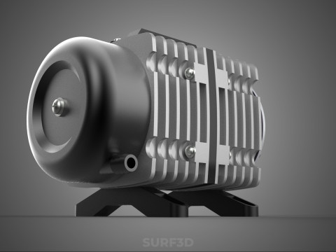 ELEKTROMAGNETYCZNA POMPA TLENU SPRĘŻARKA SILNIK DMUCHAWA AERATORA Model 3D