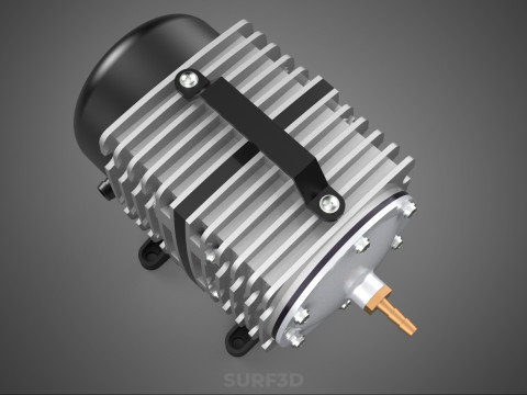 ELEKTROMAGNETYCZNA POMPA TLENU SPRĘŻARKA SILNIK DMUCHAWA AERATORA Model 3D