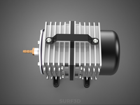 ELEKTROMAGNETYCZNA POMPA TLENU SPRĘŻARKA SILNIK DMUCHAWA AERATORA Model 3D
