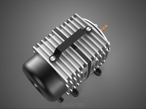 ELEKTROMAGNETYCZNA POMPA TLENU SPRĘŻARKA SILNIK DMUCHAWA AERATORA Model 3D