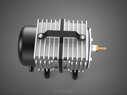 ELEKTROMAGNETYCZNA POMPA TLENU SPRĘŻARKA SILNIK DMUCHAWA AERATORA Model 3D