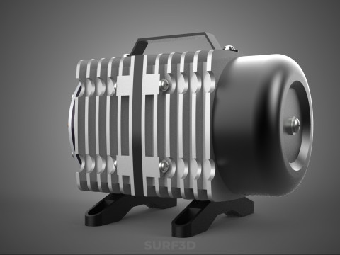 ELEKTROMAGNETYCZNA POMPA TLENU SPRĘŻARKA SILNIK DMUCHAWA AERATORA Model 3D