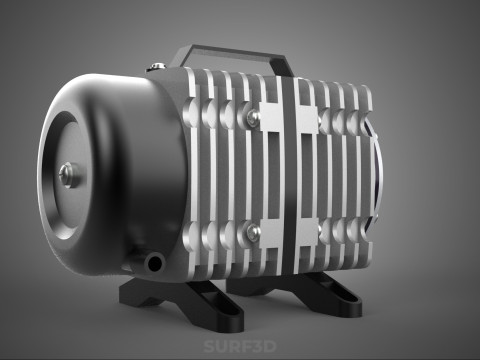 ELEKTROMAGNETYCZNA POMPA TLENU SPRĘŻARKA SILNIK DMUCHAWA AERATORA Model 3D