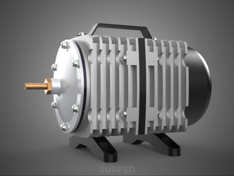ELEKTROMAGNETYCZNA POMPA TLENU SPRĘŻARKA SILNIK DMUCHAWA AERATORA Model 3D