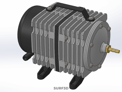 ELEKTROMAGNETYCZNA POMPA TLENU SPRĘŻARKA SILNIK DMUCHAWA AERATORA Model 3D