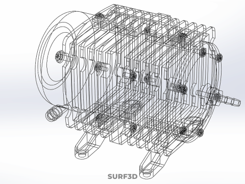 ELEKTROMAGNETYCZNA POMPA TLENU SPRĘŻARKA SILNIK DMUCHAWA AERATORA Model 3D