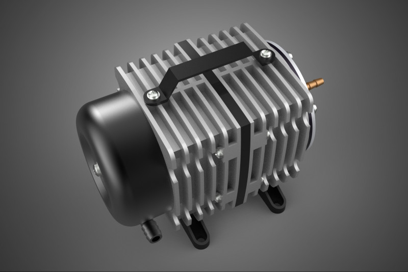 विद्युत चुंबकीय वायु पंप कंप्रेसर ब्लोअर एरेटर मोटर एसीओ 3D मॉडल .c4d .max .obj .3ds .fbx .stl .blend 