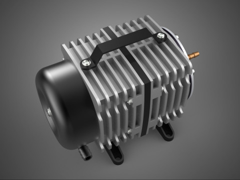 विद्युत चुंबकीय वायु पंप कंप्रेसर ब्लोअर एरेटर मोटर एसीओ 3D मॉडल