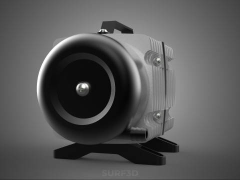 विद्युत चुंबकीय वायु पंप कंप्रेसर ब्लोअर एरेटर मोटर एसीओ 3D मॉडल