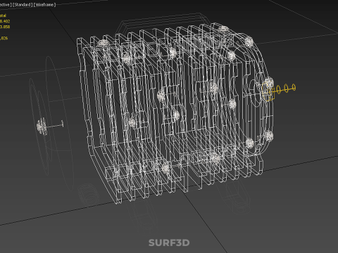 विद्युत चुंबकीय वायु पंप कंप्रेसर ब्लोअर एरेटर मोटर एसीओ 3D मॉडल
