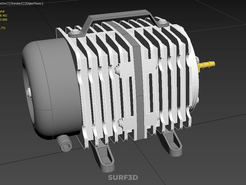 विद्युत चुंबकीय वायु पंप कंप्रेसर ब्लोअर एरेटर मोटर एसीओ 3D मॉडल