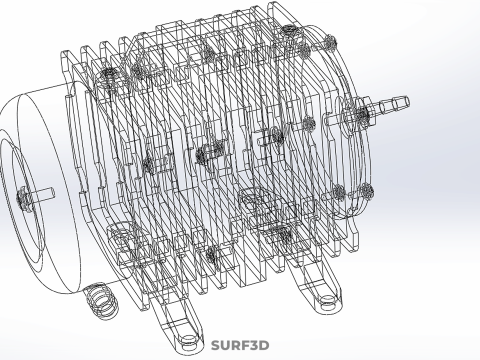 विद्युत चुंबकीय वायु पंप कंप्रेसर ब्लोअर एरेटर मोटर एसीओ 3D मॉडल