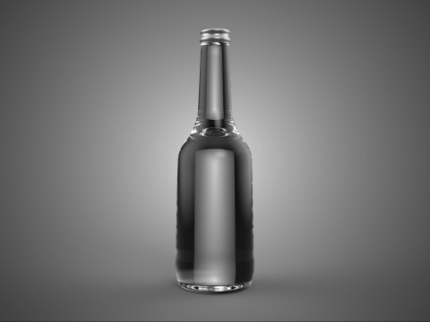 Leere Glasflasche für Getränke, Limonade und Erfrischungsgetränke, silberfarbener Metallverschluss 3D Modell