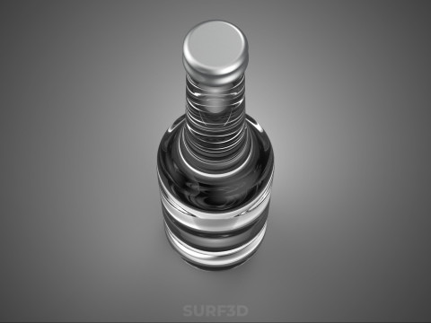 GLAZEN LEGE DRANK Frisdrank FLES ZILVEREN METALLIC DOP 3D Model