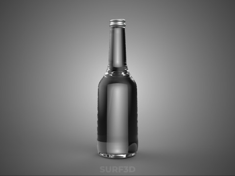 GLAZEN LEGE DRANK Frisdrank FLES ZILVEREN METALLIC DOP 3D Model