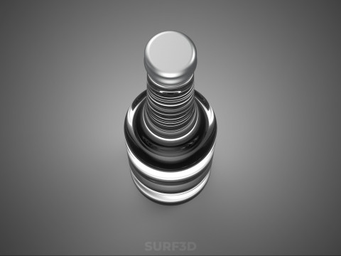 GLAZEN LEGE DRANK Frisdrank FLES ZILVEREN METALLIC DOP 3D Model