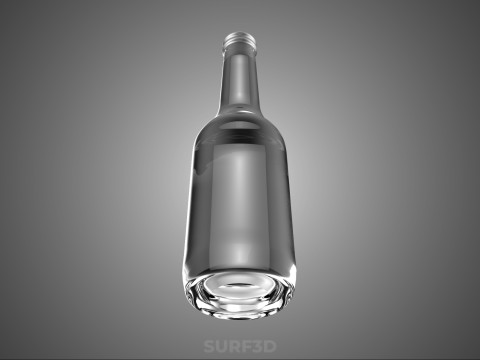 GLAZEN LEGE DRANK Frisdrank FLES ZILVEREN METALLIC DOP 3D Model