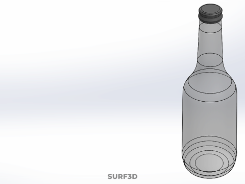 GLAZEN LEGE DRANK Frisdrank FLES ZILVEREN METALLIC DOP 3D Model