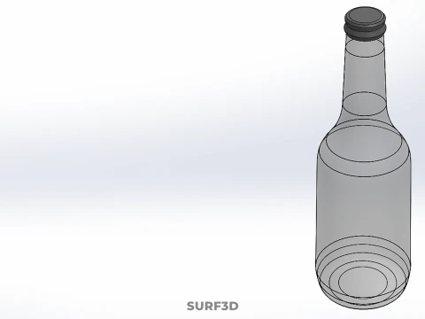 GLASS EMPTY BEVERAGE SODA SOFT DRINK BOTTLE SILVER METALLIC CAP 3D Model