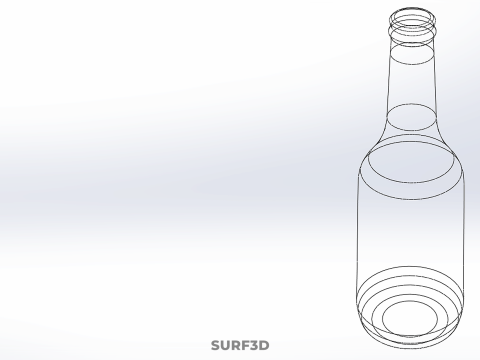 GLAZEN LEGE DRANK Frisdrank FLES ZILVEREN METALLIC DOP 3D Model