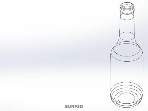 GLASS EMPTY BEVERAGE SODA SOFT DRINK BOTTLE SILVER METALLIC CAP 3D Model