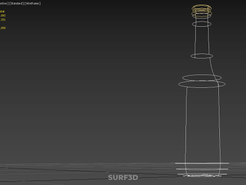 LUKSUSOWE PRZEZROCZYSTE SZKŁO PUSTA BUTELKA NA NAPOJE BEZalkoholowe ZŁOTA ZAKRYWKA Model 3D