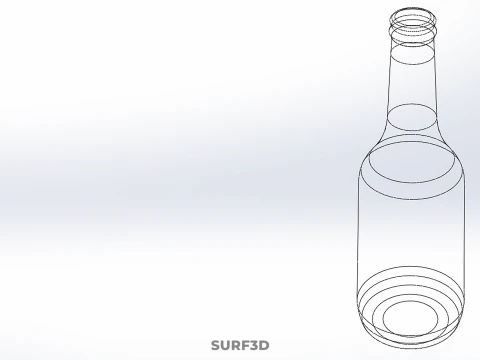LUXURY CLEAR GLASS EMPTY BEVERAGE SOFT DRINK BOTTLE GOLD CAP TAL 3D Model